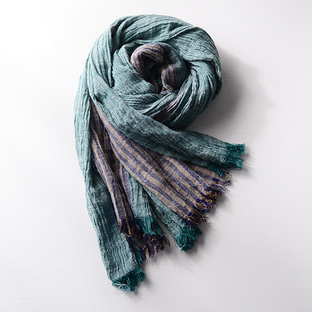 Spring, autumn and winter striped Korean style scarves for men and women