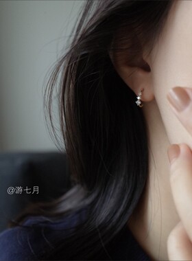 S925纯银锆石精致款耳环加分神奇