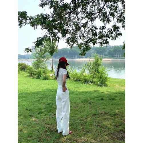 大码胖mm韩系纯欲bm风V领正肩短袖t恤女夏季辣妹修身别致绝美上衣 - 图3