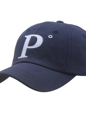 高品质P字母刺绣软顶棒球帽男弯檐韩版ins显脸小百搭四季鸭舌帽女