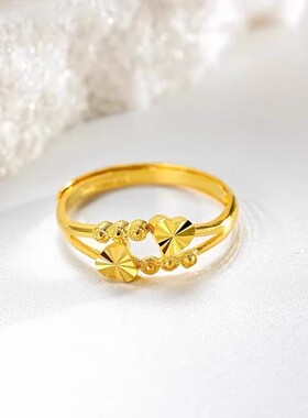 双层心心相印高级戒指同款礼物