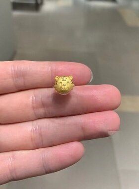 本命年铜镀金小老虎头耳钉生肖虎