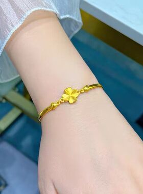 时尚四叶草镀金手链女友礼物