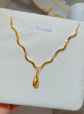 2025年新款黄金色水滴流苏项链女款时尚气质高级感套链网红锁骨链