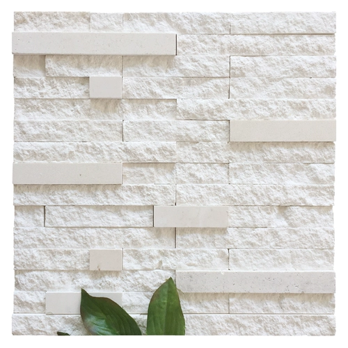 Белая изогнутая мозаика на стену, 3D, ископаемые