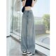 Ripped jeans for women's high waist large size straight wide-leg pants Ripped jeans for women's high waist large size straight wide-leg pants