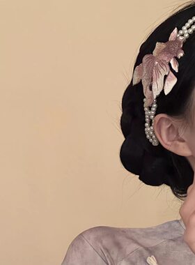 古风汉服旗袍串珠流苏发带发链