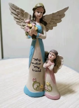 外贸跨境亚马逊新品独立站天使女孩祈祷站姿摆件树脂工艺品礼品