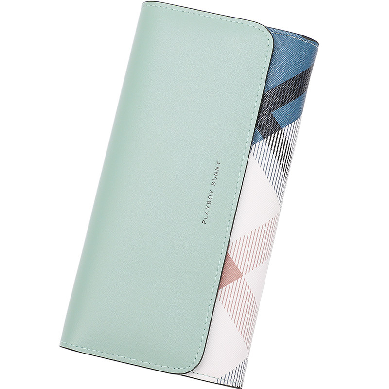 花花公子长款女士简约真皮百搭钱包 playboy烁涵钱包