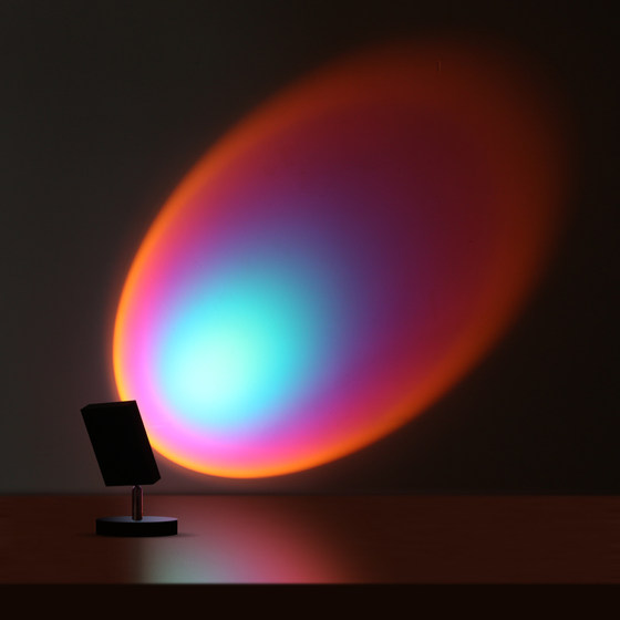 Living room projection sunset sofa atmosphere floor lamp