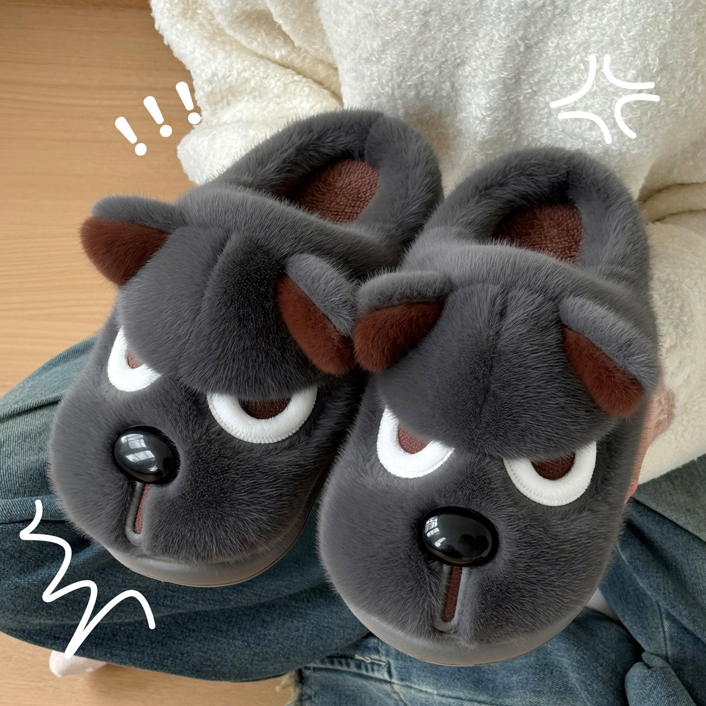 小狗棉拖鞋男士冬季2025新款家居加厚底包跟保暖大码毛棉鞋女情侣,淘宝优惠券,粉丝福利购,淘宝优惠卷