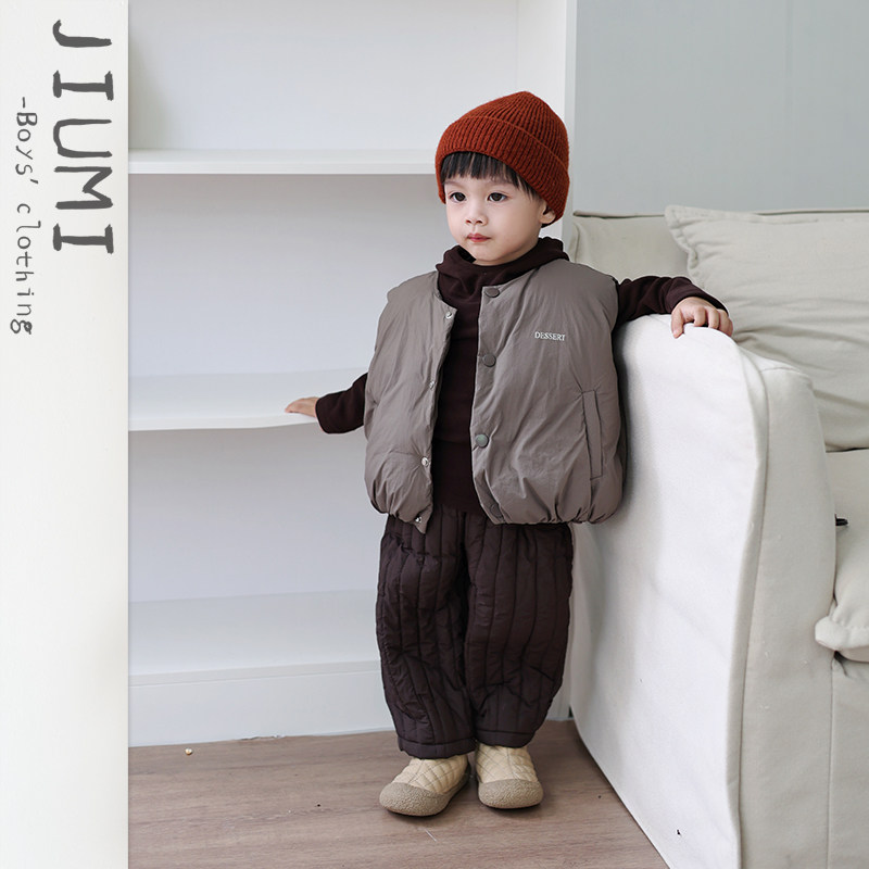 男童冬季韩版夹棉马甲套装儿童百搭保暖背心男宝宝洋气坎肩潮童装,淘宝优惠券,粉丝福利购,淘宝优惠卷
