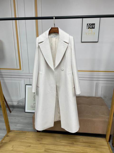 反季清仓韩国原单含10羊绒女士大衣中长款显瘦气质白色羊毛呢外套