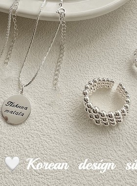 S925纯银爱心椭圆圆牌吊坠时尚小众轻奢小红书爆款ins风设计项链