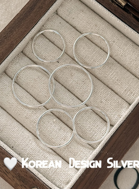 S925纯银轻奢光圈素圈戒指简约高级感冷淡风时尚设计款指环戒指