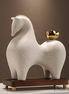 马上有钱摆件招财办公室装饰品高档新中式客厅博古架店铺开业礼品