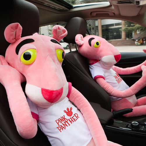 粉红豹公仔娃娃玩偶床上粉红顽皮豹抱枕睡觉粉色豹毛绒情人节礼物 - 图3