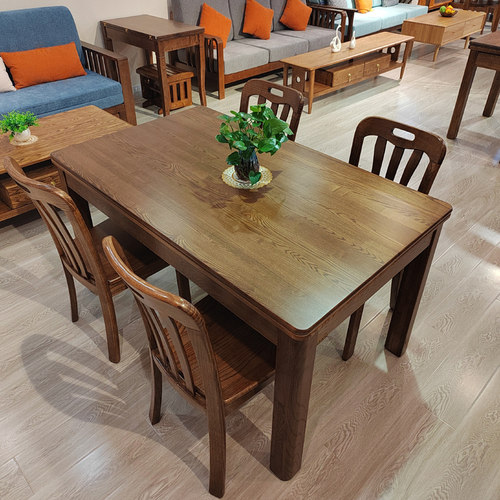 水曲柳实木餐桌椅长方形家用饭桌现代简约小户型餐桌中式百搭餐桌 - 图2