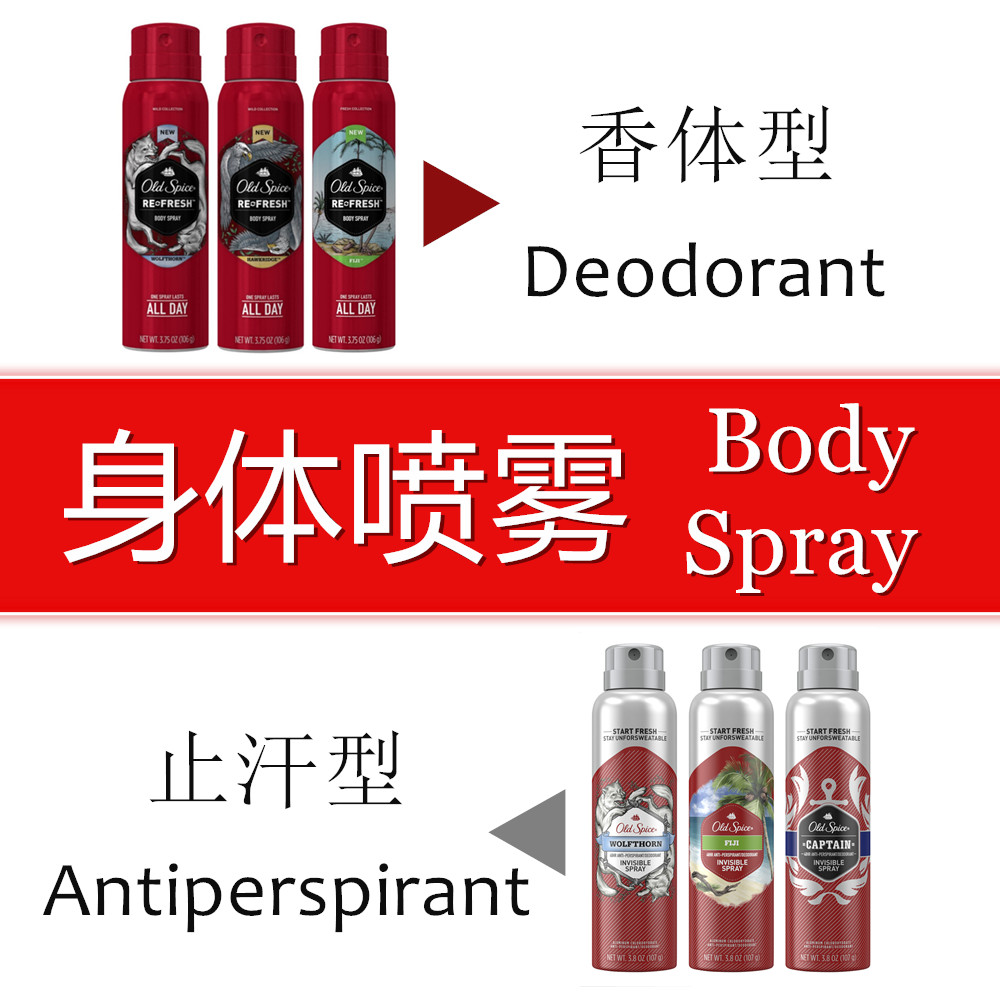 美國Old Spice Body Spray男士用爽身止汗抑味香體香水噴霧106g
