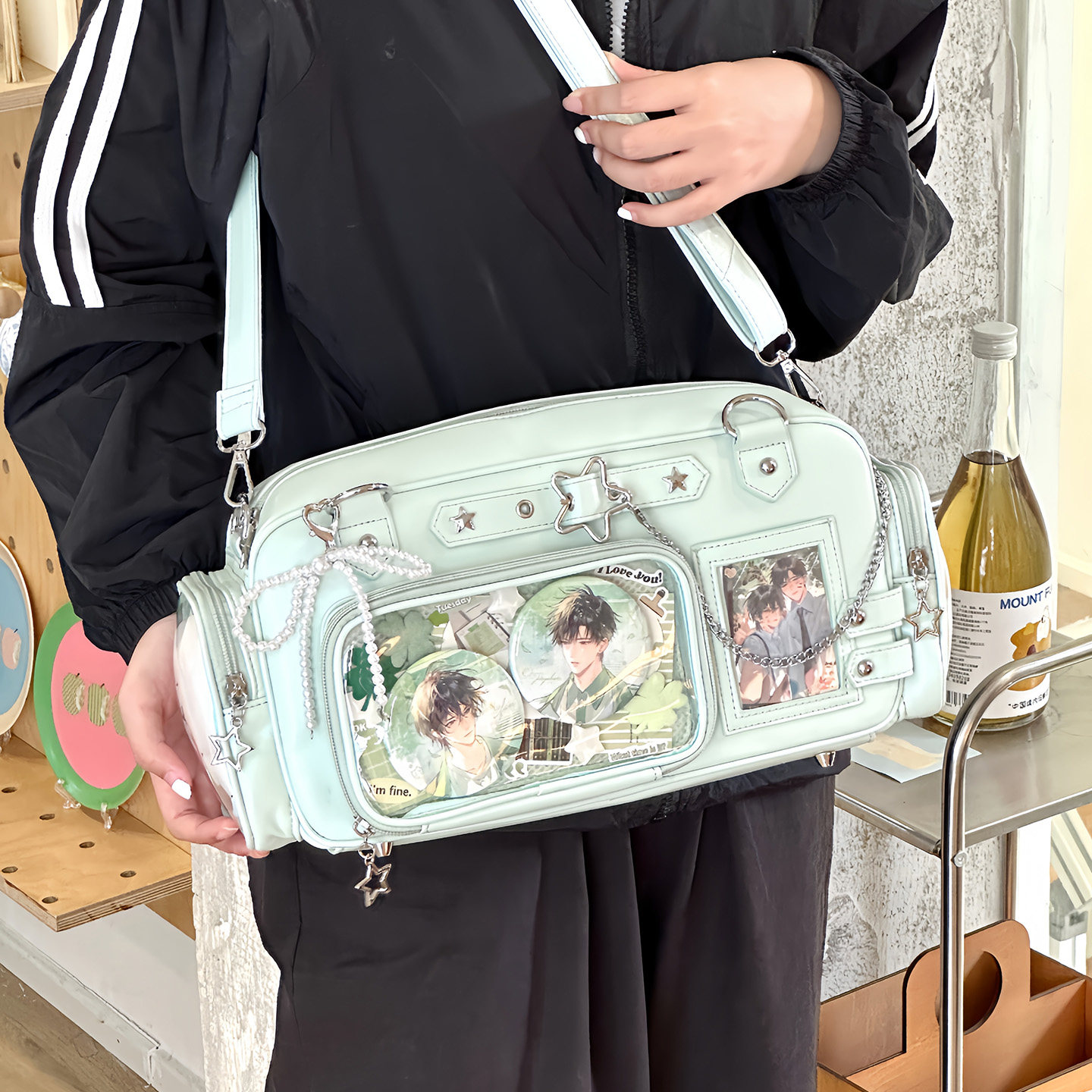 漫境优品原创痛包娃包透明女日常斜跨小食量学生卡包【方糖星匣】,淘宝优惠券,粉丝福利购,淘宝优惠卷