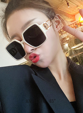 偏光方框个性女茶色超大框