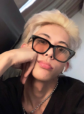 红色近视眼镜装饰复古男女方形