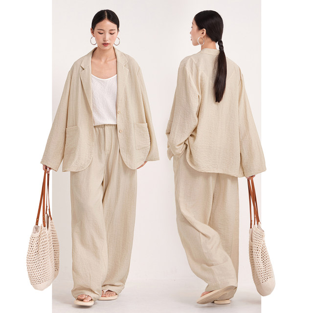 CR old money style linen thin casual blazer