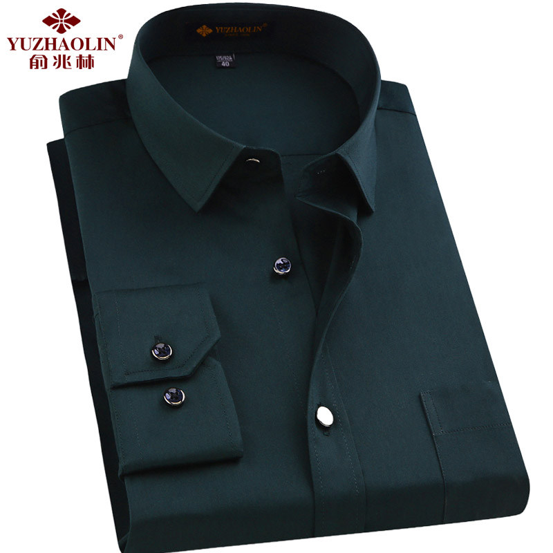 俞兆林男士长袖秋季款纯色男衬衣 网尚明珠服饰衬衫