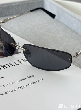 ins春夏浅色无框时髦曲面太阳镜