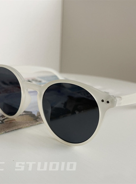 磨砂圆框韩版潮许红豆同款墨镜女