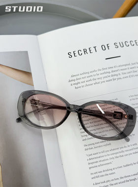 美拉德风猫眼偏光墨镜女度假街拍