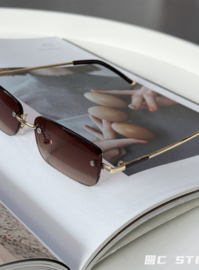 新款无边框痞帅拍照墨镜潮男女款