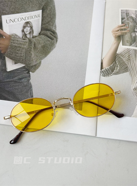 港风复古小框ins高级感墨镜女潮