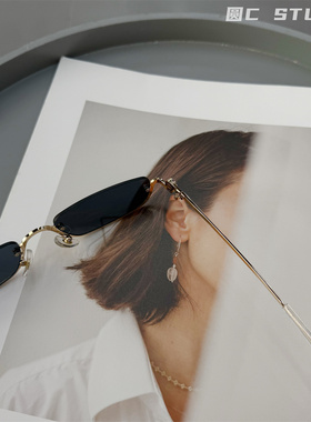 个性小众款时髦下半框墨镜女潮