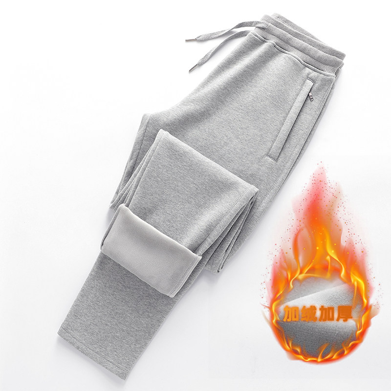 男子针织纯棉卫裤春秋季灰色加绒裤 哥思达休闲裤