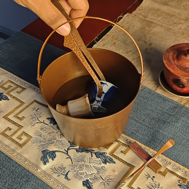 复古提梁建水茶渣缸茶洗杯洗中式禅意水盂笔洗家用茶渣桶茶道,淘宝优惠券,粉丝福利购,淘宝优惠卷