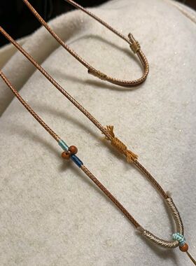 蜡皮高货绳手工编绳平安扣吊坠挂绳男女款绳子长款毛衣链项链绳子