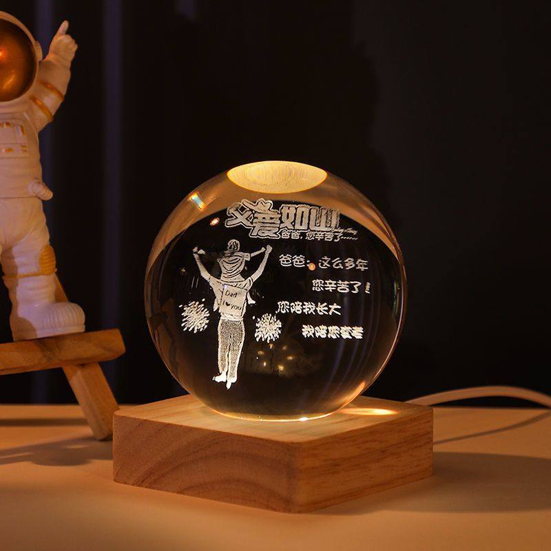 母亲节礼物发光水晶球小夜灯桌面摆件生日礼物送妈妈女生闺蜜实用