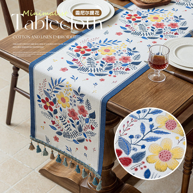 新款流苏桌旗美式复古风茶几巾电视柜长条布餐桌布装饰茶旗盖布巾,淘宝优惠券,粉丝福利购,淘宝优惠卷