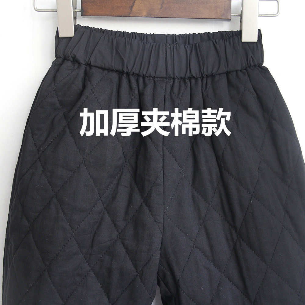 晨童装裤子纯棉休闲裤长裤秋冬款裤子宝宝加厚宽松裤黑色裤