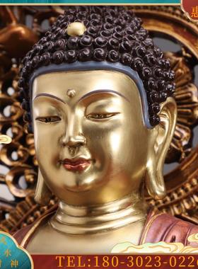 大日如来文殊普贤菩萨释迦牟尼佛佛佛像铜雕切金华严三圣【议价】