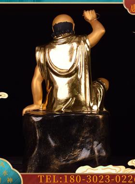 12寸树脂镶金《十八罗汉佛像摆件》镀金18罗汉素金工艺品