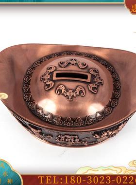 合金宝摆件纯铜聚宝盆龙凤金宝招财储蓄罐工艺品开业装饰【议价】