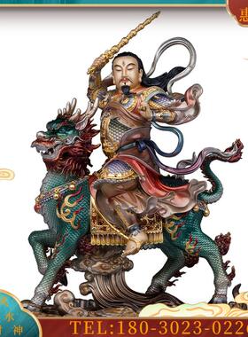 铜彩绘九天应元雷声像普化天尊神像雷祖雷神家用客厅摆件