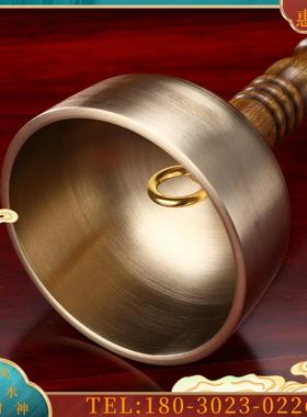 佛具用品大全家用纯铜实木长柄引磬檀柄引庆铜罄工艺品