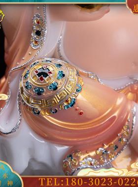 12/16/19英寸汉白玉《弥勒佛佛像摆件》大肚佛笑佛雕像