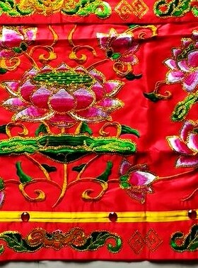 刺绣桌围佛台布围珠片供桌布