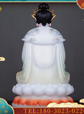 汉白玉三霄娘娘神像眼光娘娘三肖如意送子娘娘佛像摆件