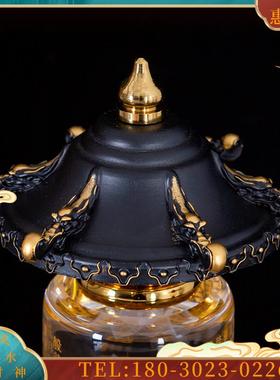 LED插电佛字莲花水晶灯/招财进宝水晶灯寺庙家用七彩长明