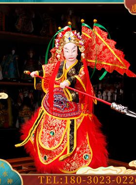 京剧武生中国风布袋木偶摆件